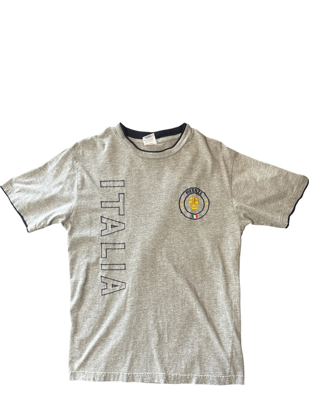 Italia Graphic Short Sleeve Crewneck T-Shirt - Gray